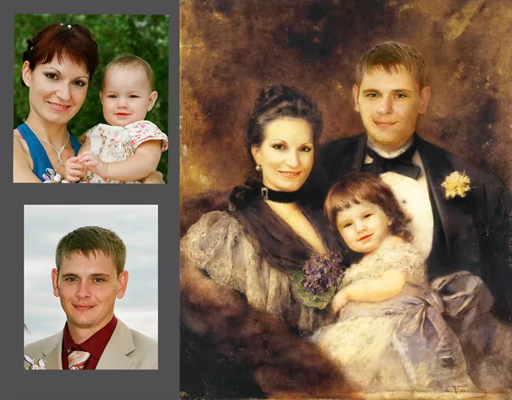 The Heartwarming Christmas Gift: Custom Oil Paintings of Family Christmas Photos