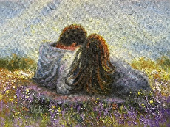 The Enchanted Moments of a Couple -  Customized handmade oil paintings