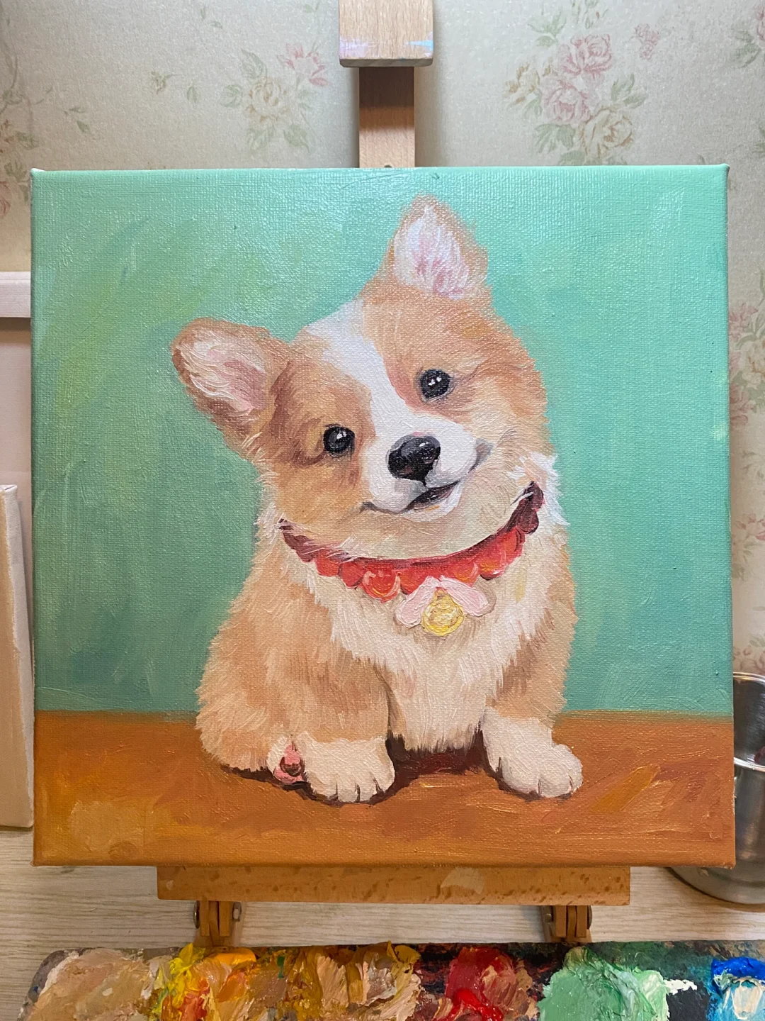  Unleash Your Pup's Inner Picasso: Why Custom Oil Paintings of Corgi Puppies Are the Next Big Thing! - Customized dog oil painting​