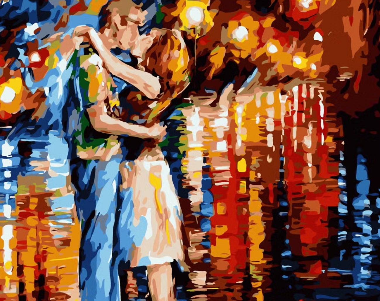  Unveiling the Hidden Romance: A Mesmerizing Street Scene That Will Make Your Heart Skip a Beat  - Customized oil painting​