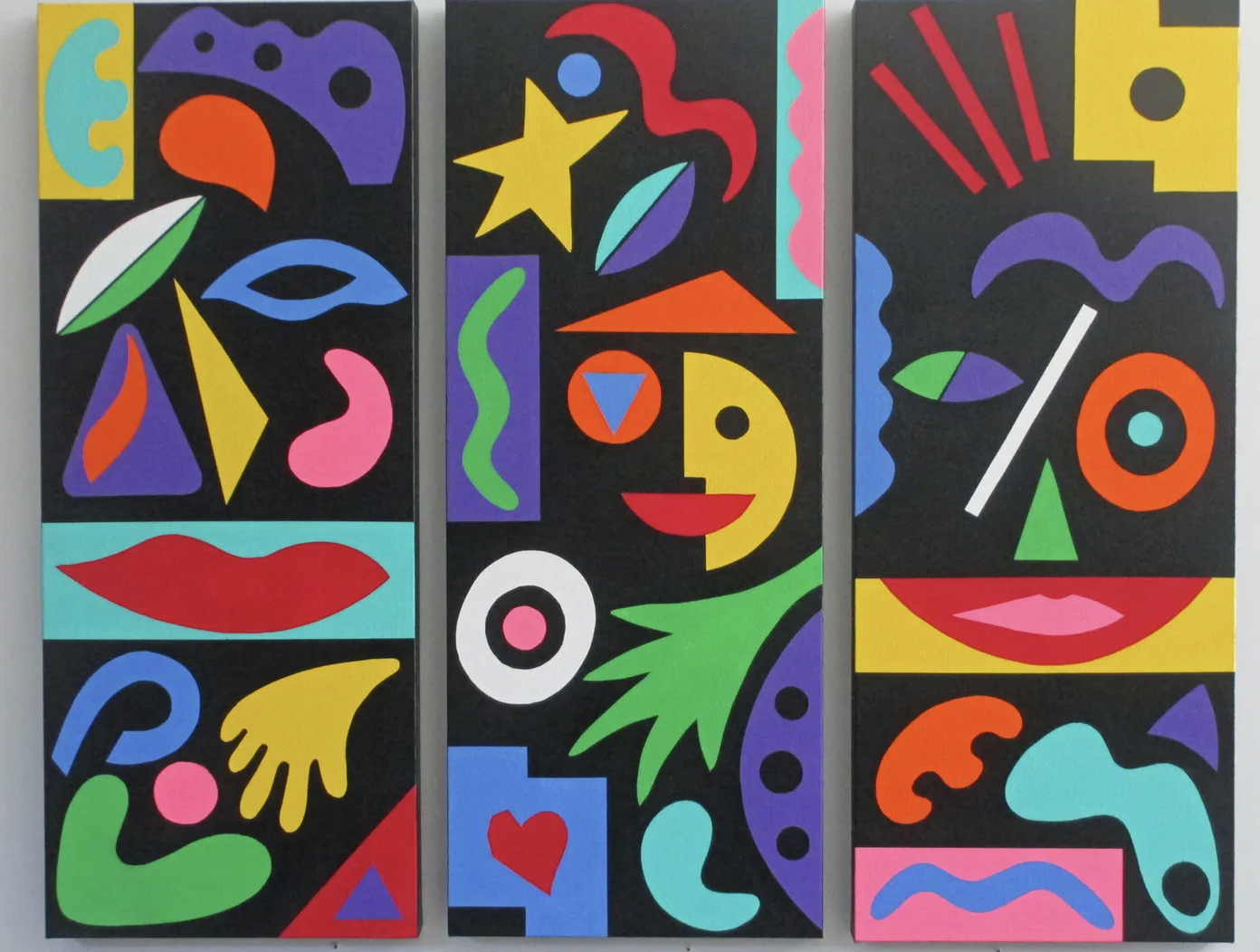 Transform Your Space with 'Tres Chic/Tres Chicas': A Vibrant Pop Art Triptych by TheArtPaint.com 