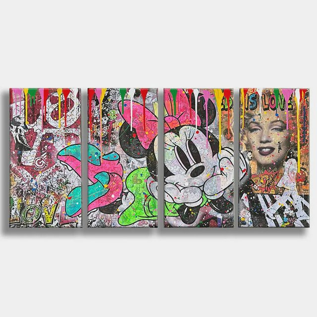 Unveiling the Masterpiece: A Mesmerizing Pop Art Quadriptych That Will Transform Your Space!