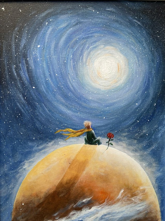 Discover the Magic of Custom HandPainted Oil Paintings: A Lonely Figure on a Planet, Gazing into the Cosmos